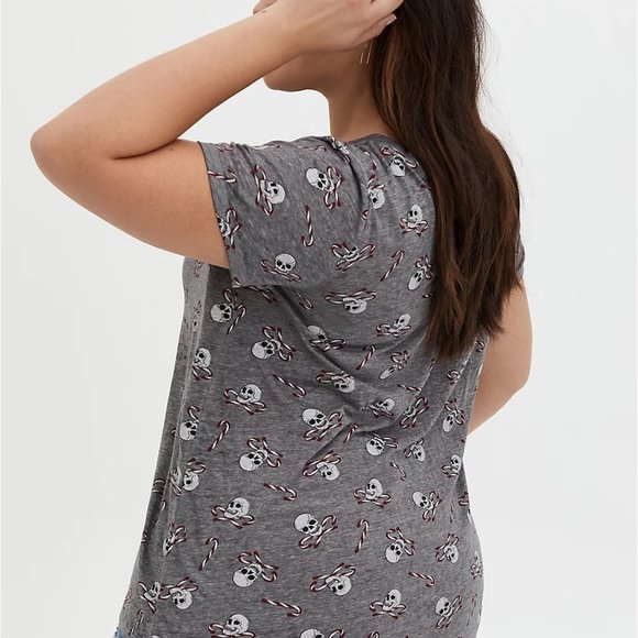 Torrid 2 2x 18/20 Skull Candy Cane Tee - Picture 3 of 4